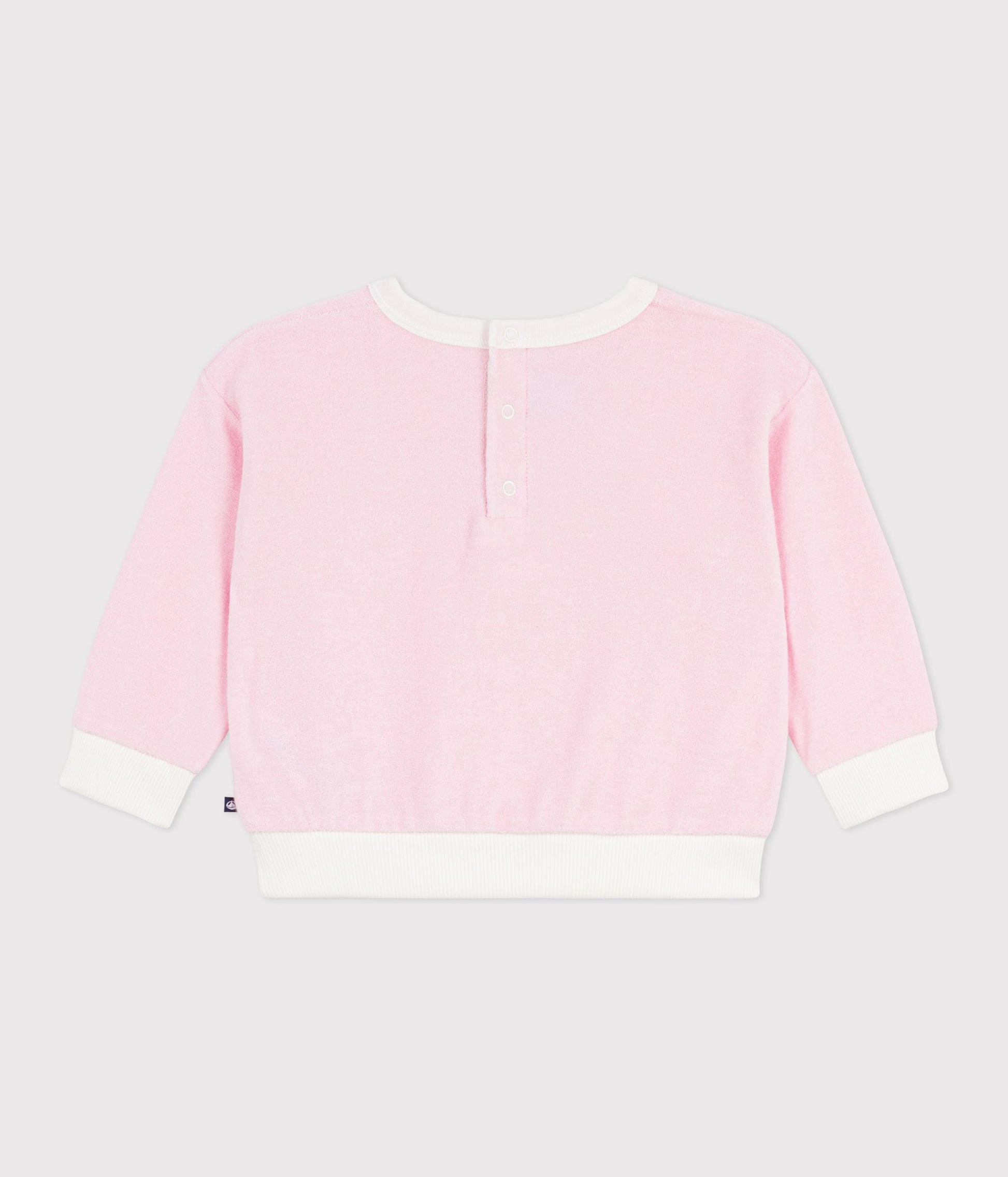 Sweatshirt à capuche bébé en coton, uni et badge glace – D1