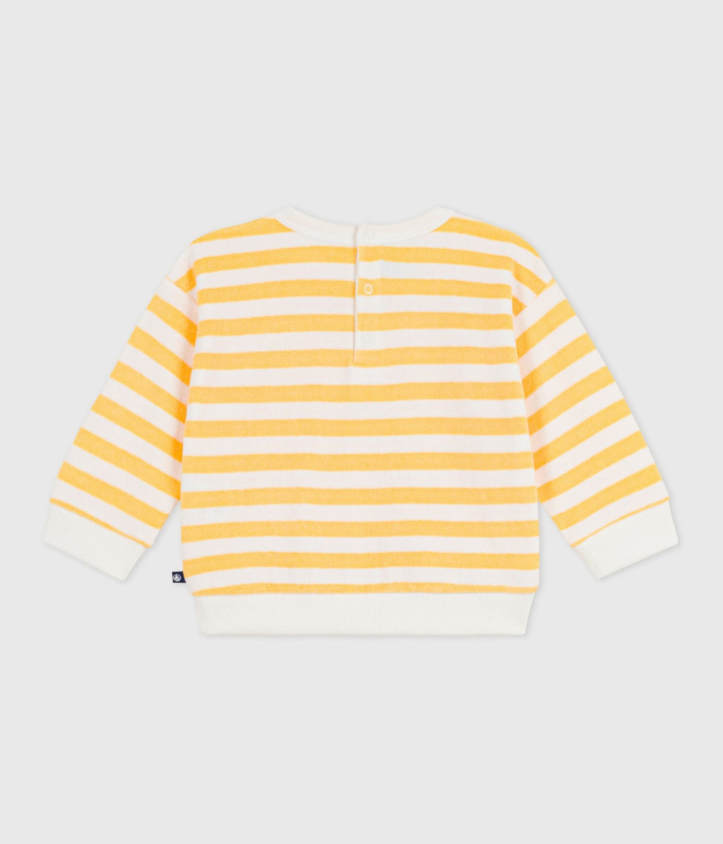 Sweatshirt à capuche bébé en coton rayé – D1