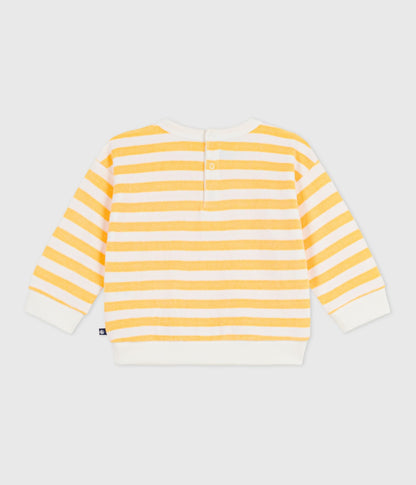 Sweatshirt à capuche bébé en coton rayé – D1