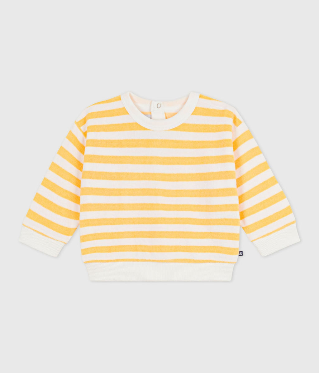 Sweatshirt à capuche bébé en coton rayé – F1