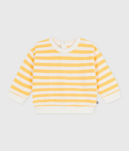 Sweatshirt à capuche bébé en coton rayé – F1