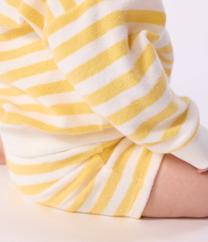 Sweatshirt à capuche bébé en coton rayé – J3