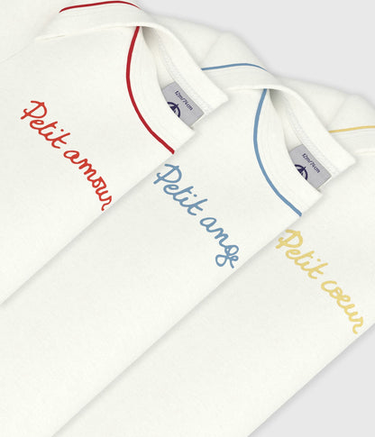 Lot de bodies manches courtes en coton uni bébé – Z1