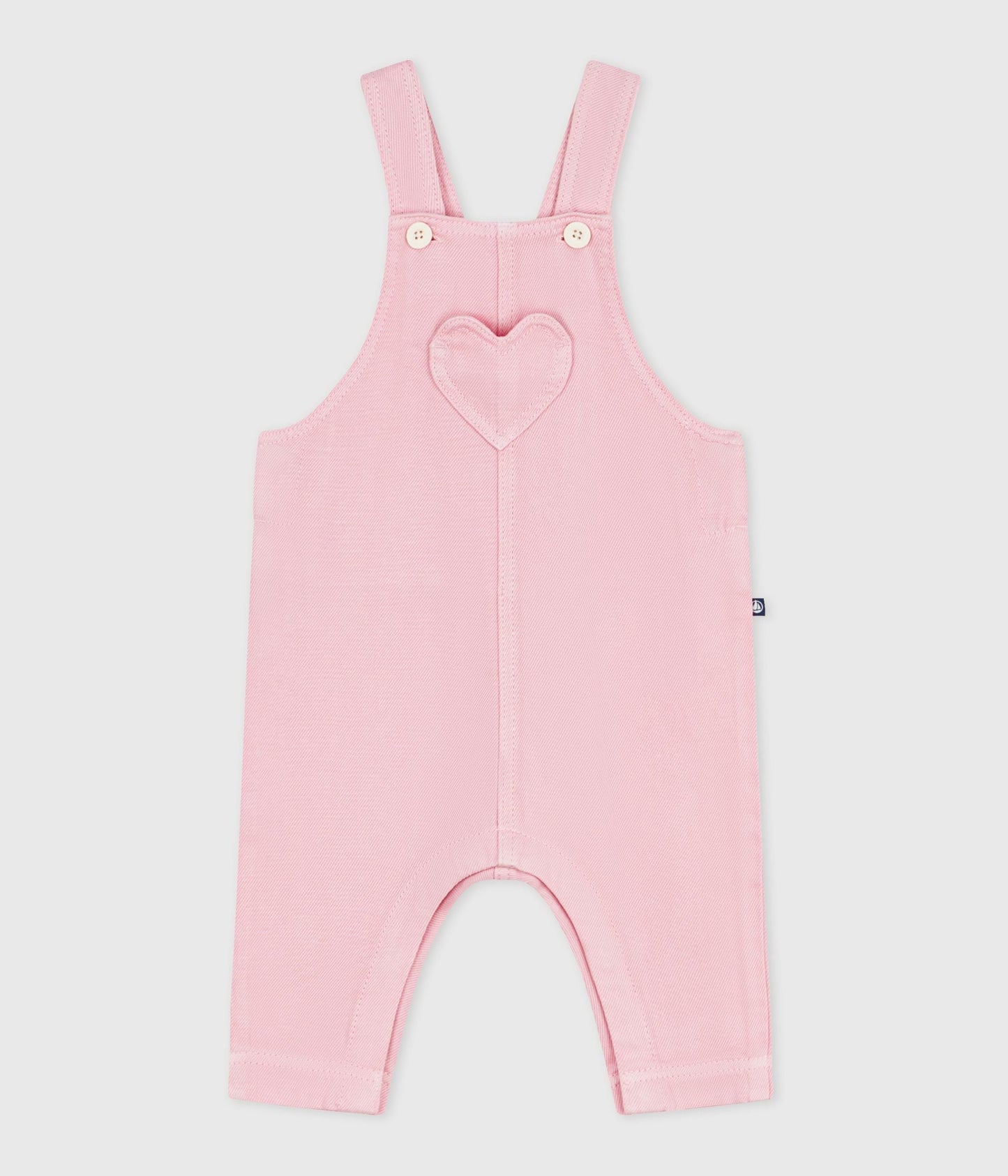 Salopette longue bébé en coton, unie – F1