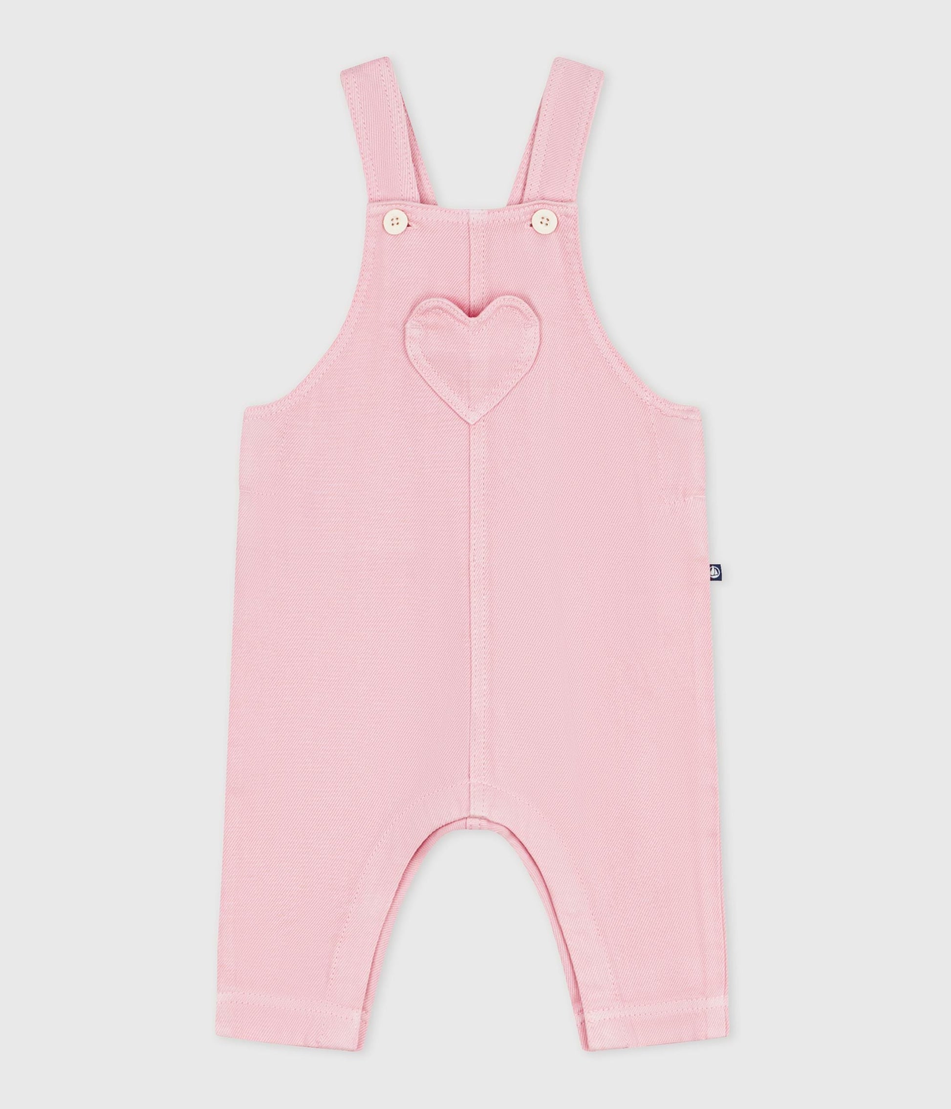 Salopette longue bébé en coton, unie – F1