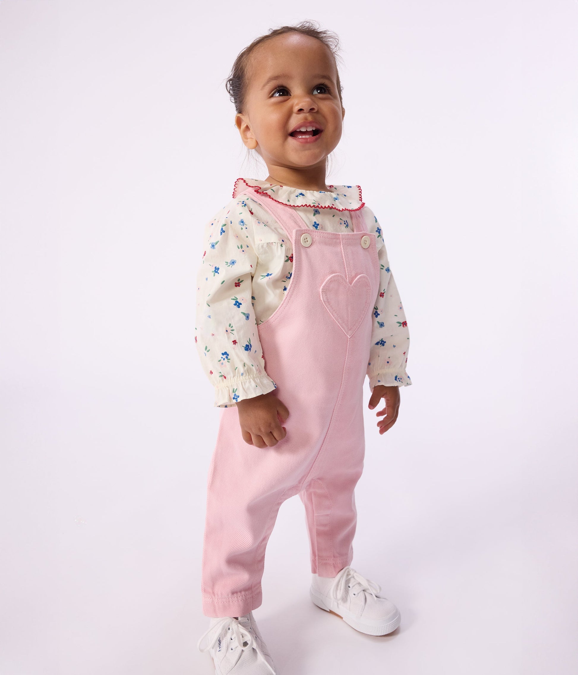 Salopette longue bébé en coton, unie – J1