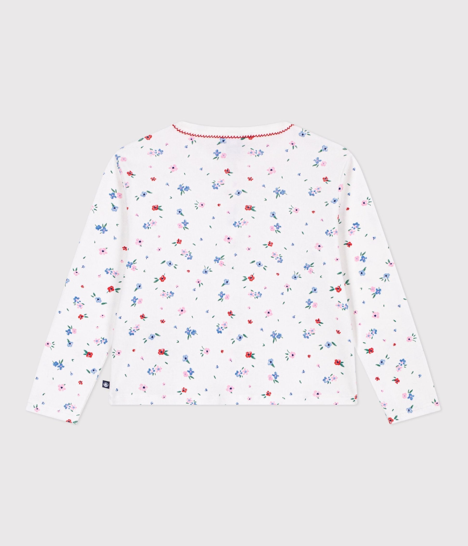 Cardigan enfant en coton imprimé fleurs – D1