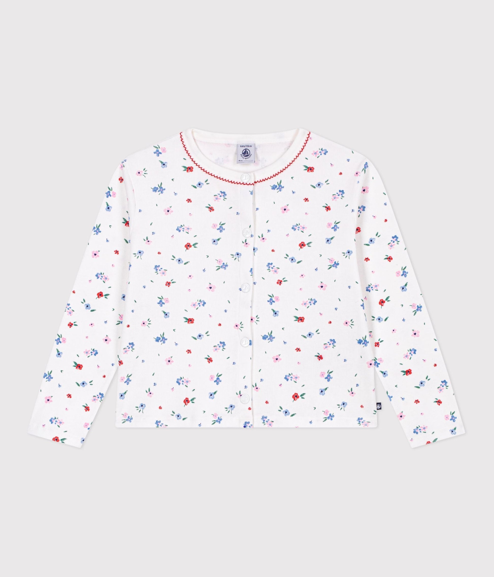 Cardigan enfant en coton imprimé fleurs – F1