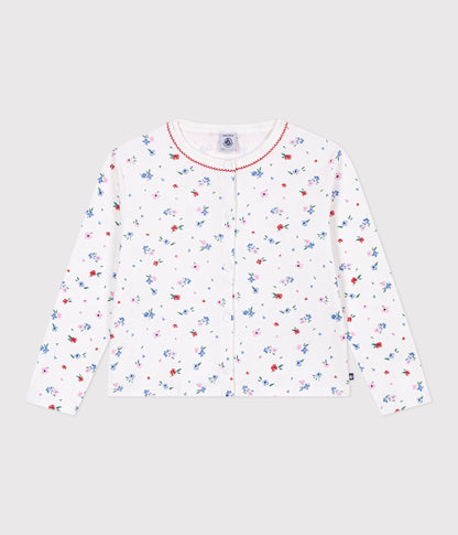 Cardigan enfant en coton imprimé fleurs – F1