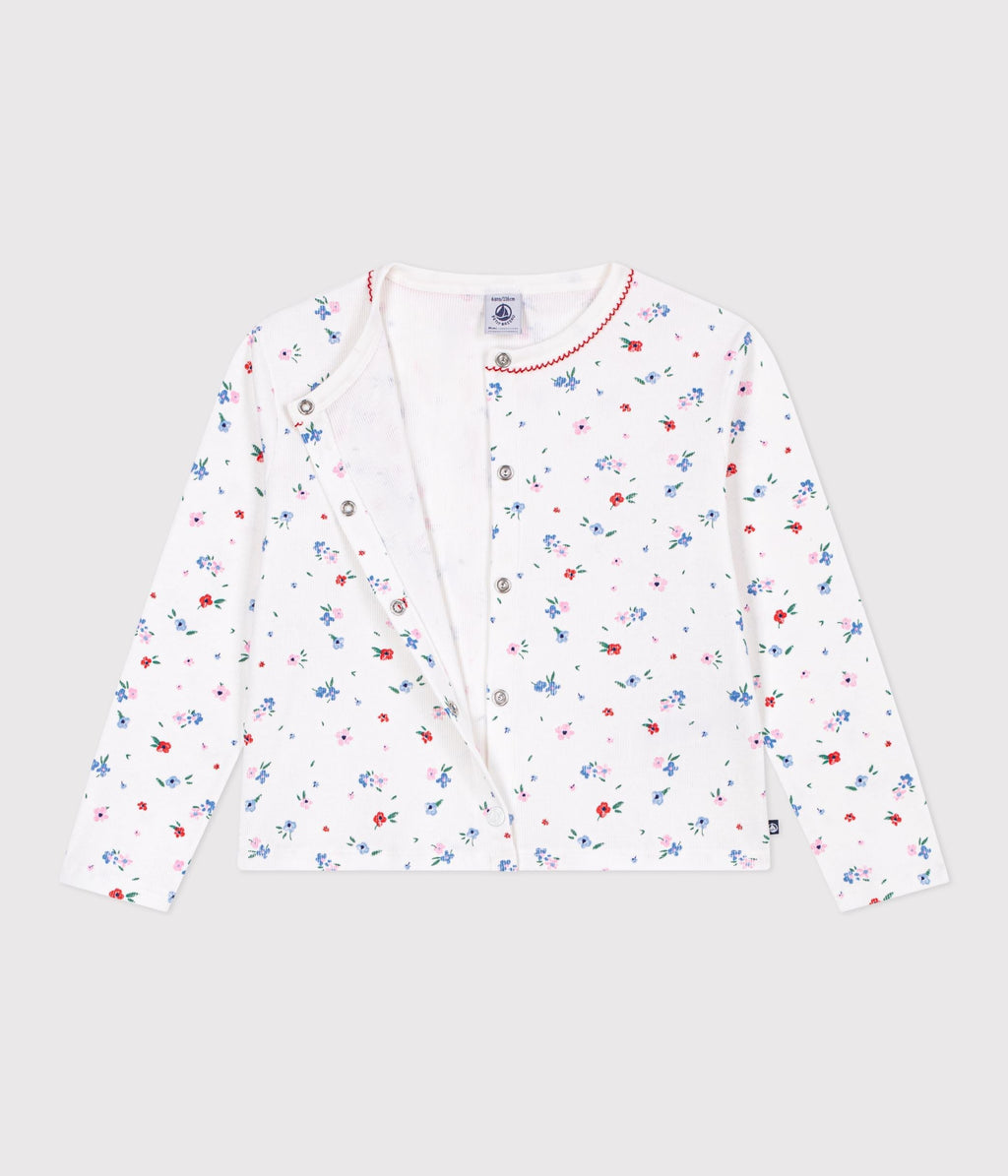 Cardigan enfant en coton imprimé fleurs – F2