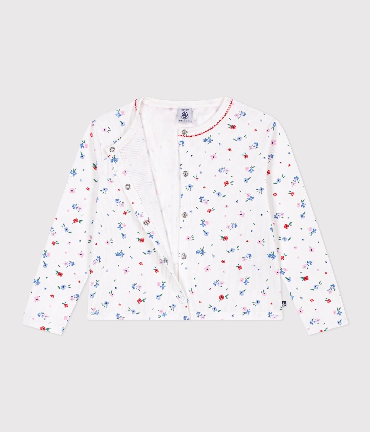 Cardigan enfant en coton imprimé fleurs – F2