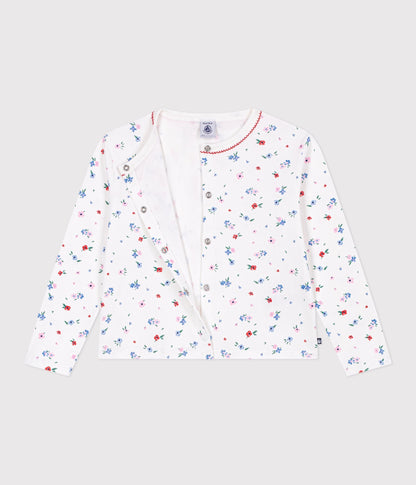 Cardigan enfant en coton imprimé fleurs – F2