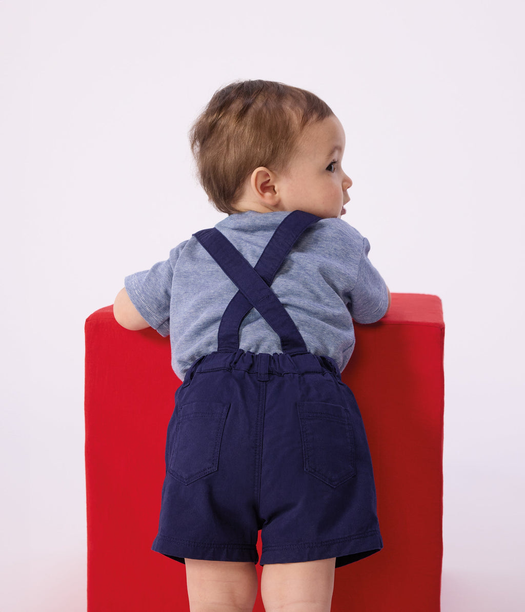 Short à bretelles court en serge bébé – J2