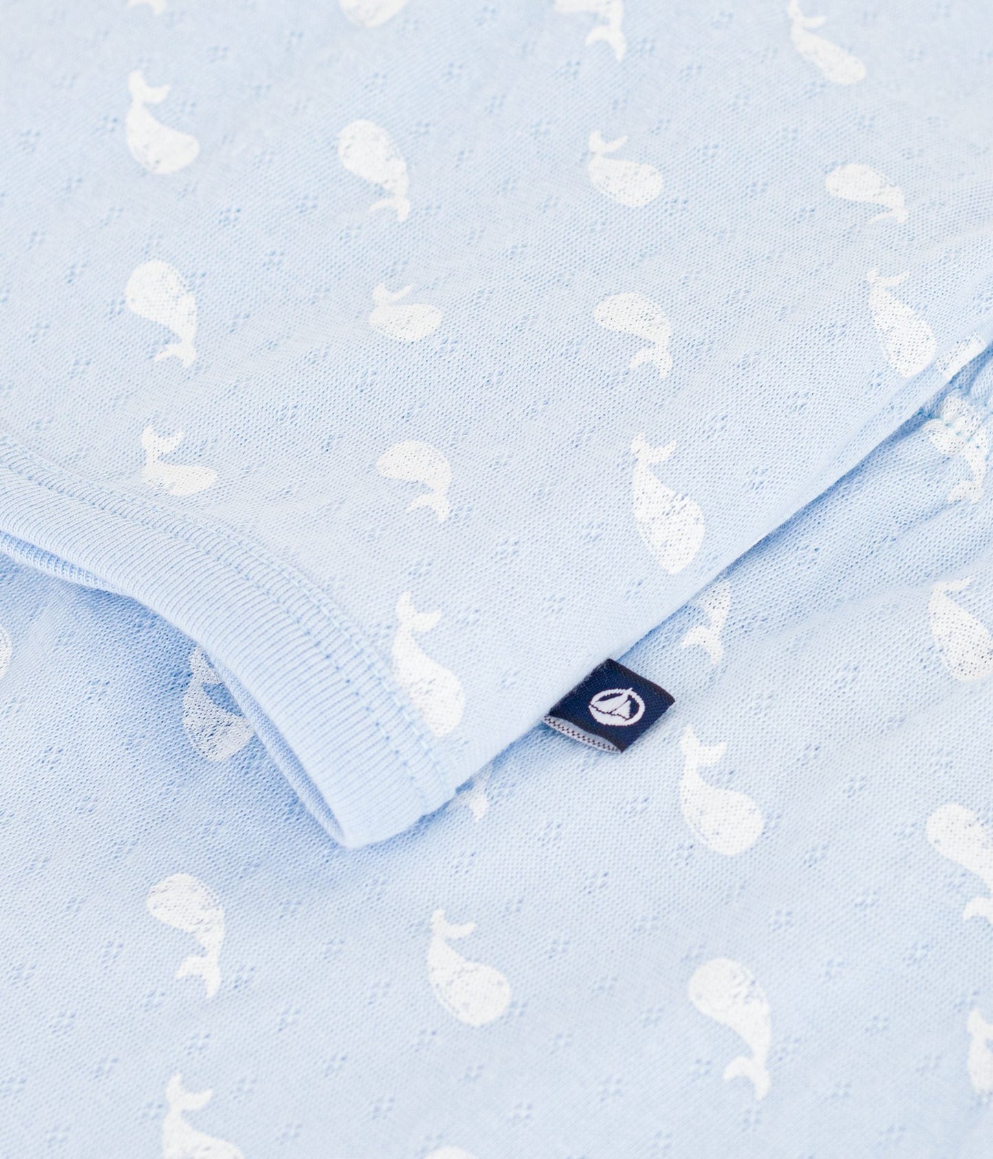 Ensemble long 2 pièces bébé en coton, imprimés baleines – Z1