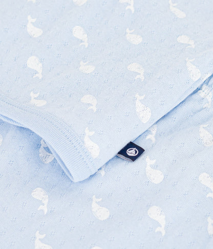 Ensemble long 2 pièces bébé en coton, imprimés baleines – Z1