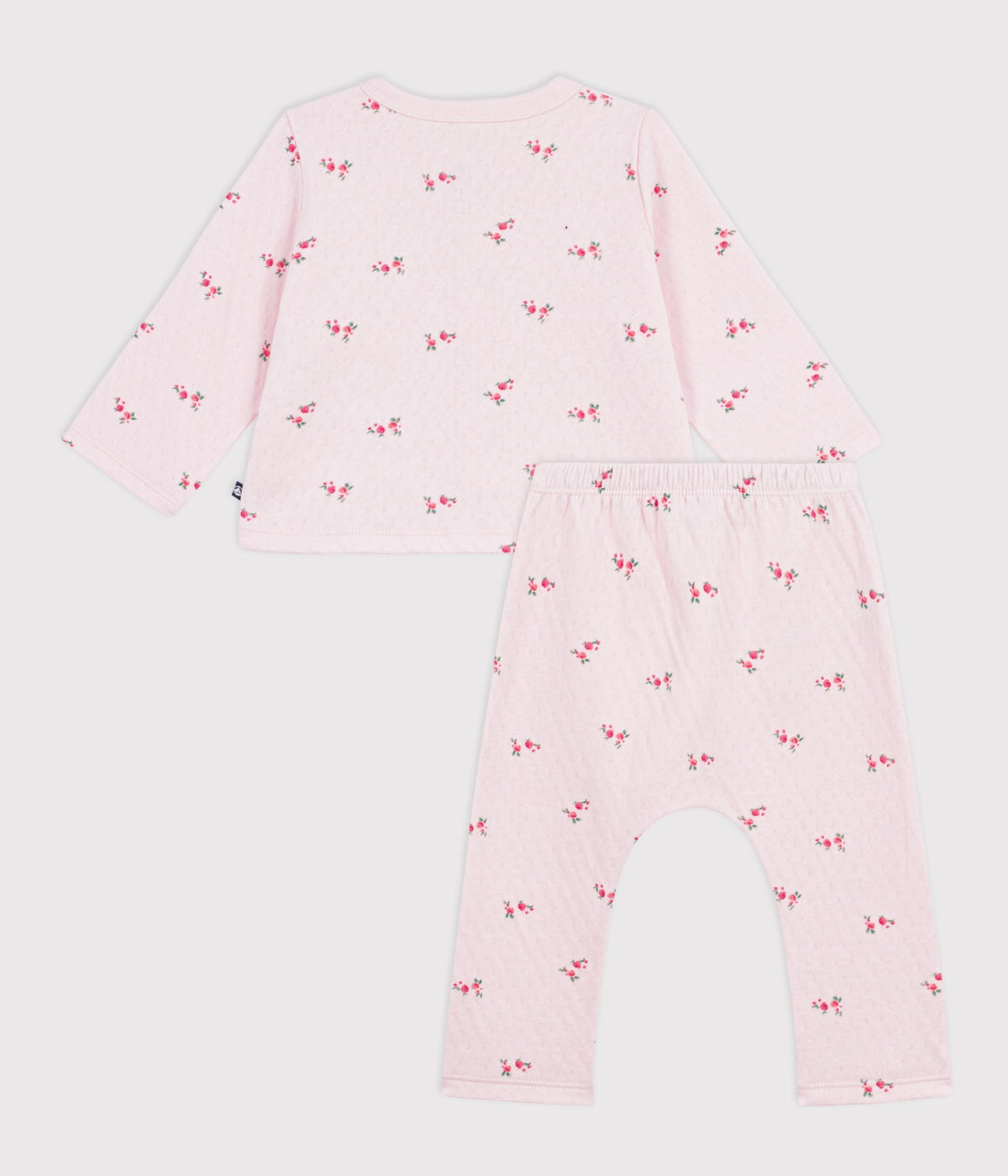 Ensemble long 2 pièces bébé en coton, imprimé fleurs – D1