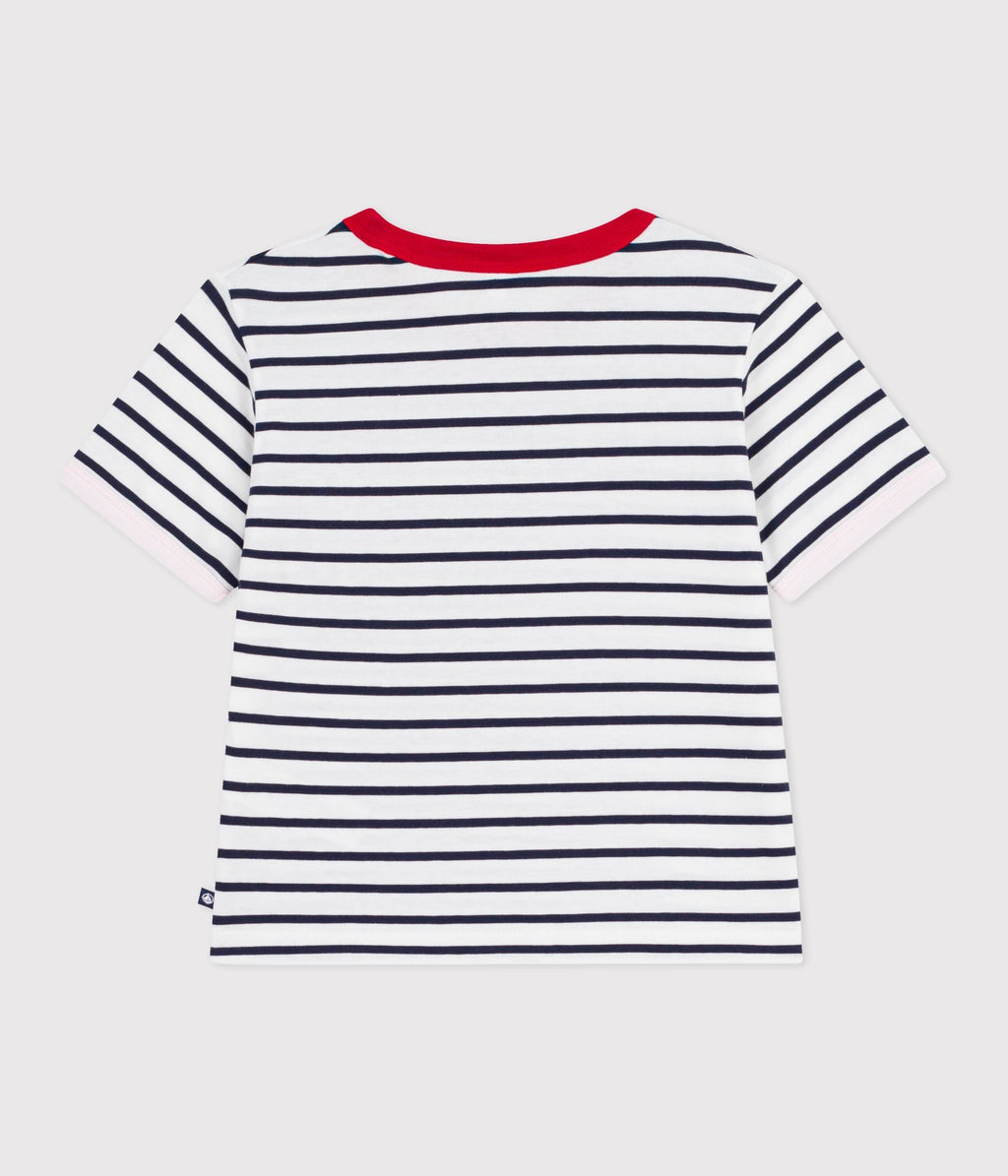 Tee-shirt enfant manches courtes en coton à rayures – D1
