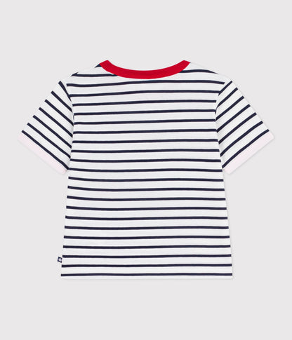 Tee-shirt enfant manches courtes en coton à rayures – D1