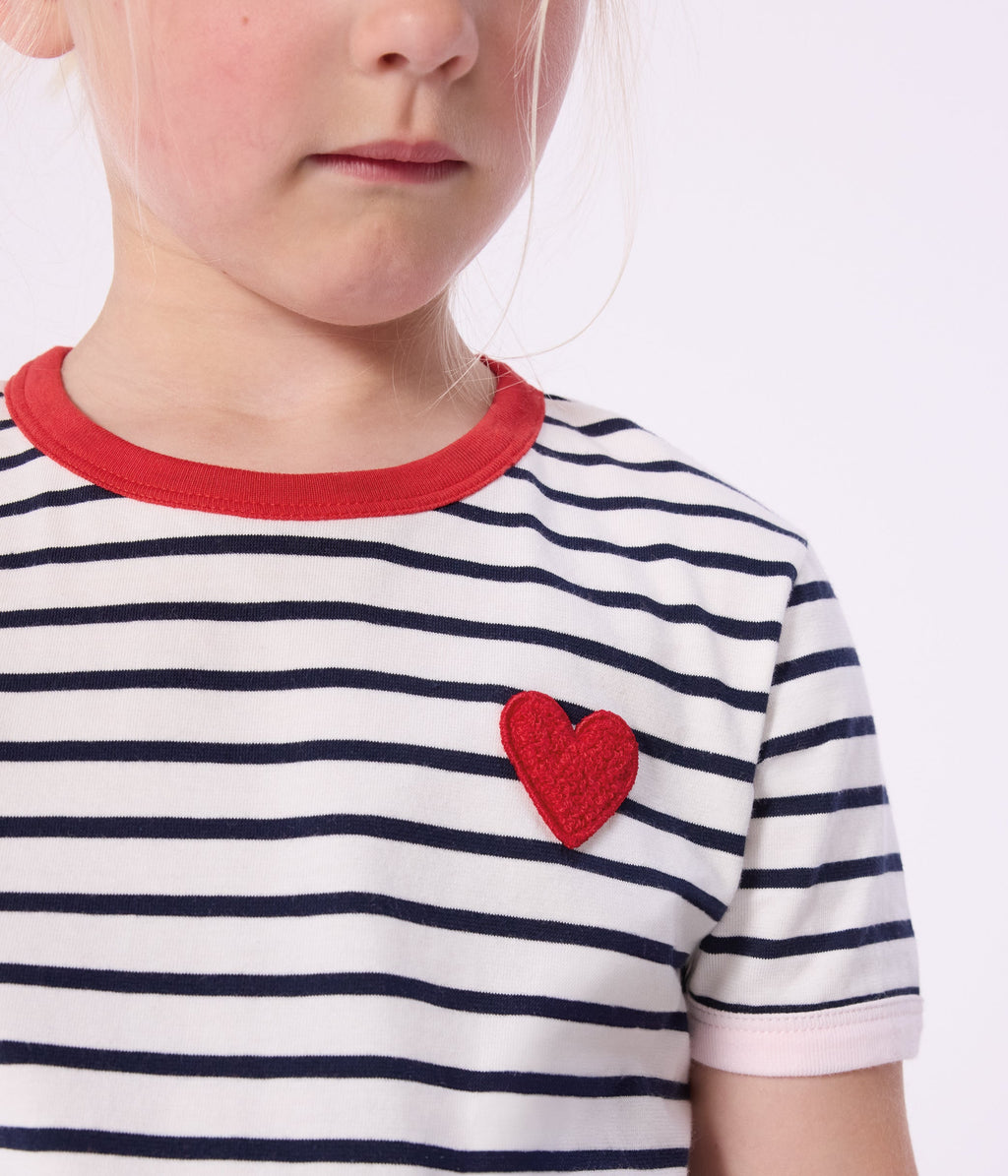 Tee-shirt enfant manches courtes en coton à rayures – J2