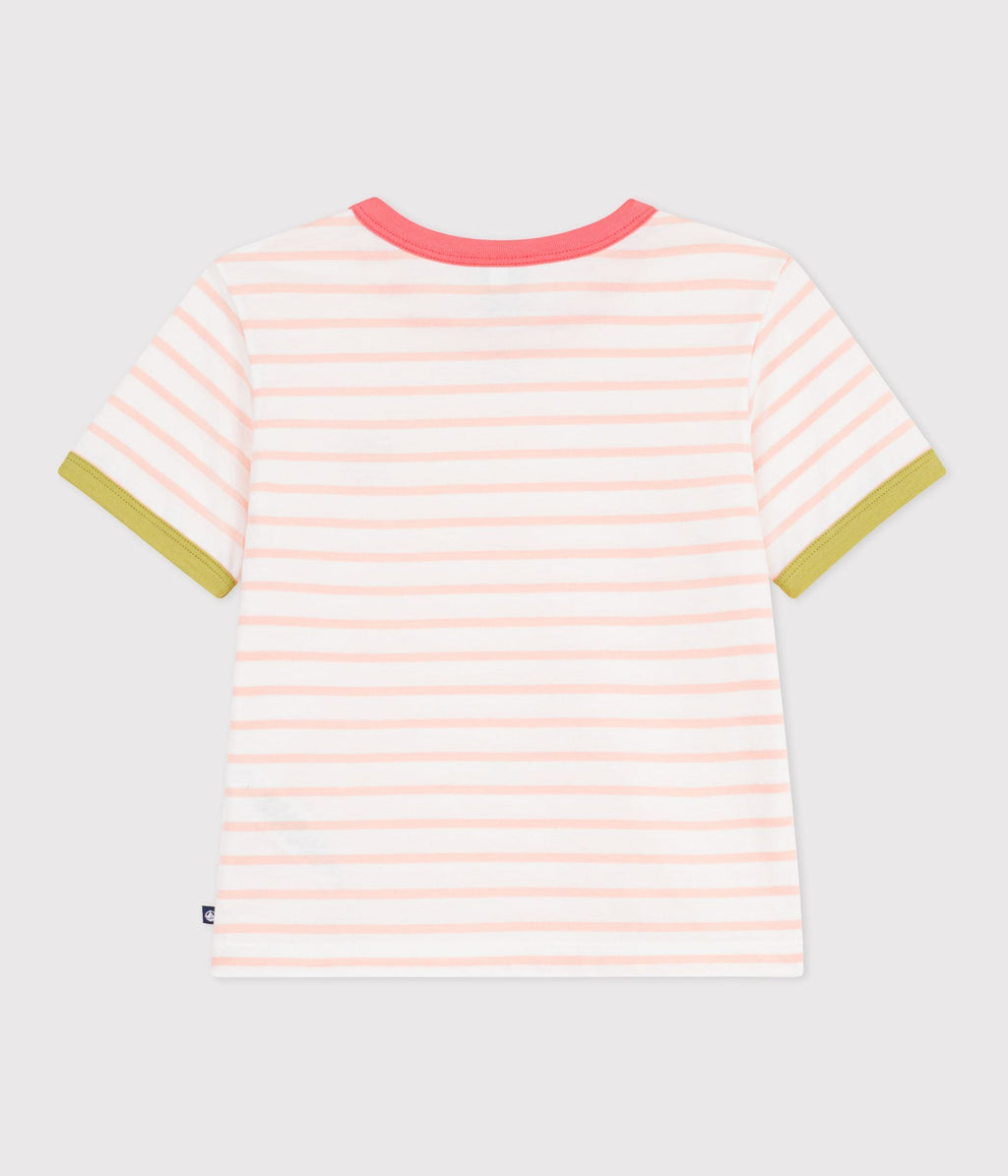 Tee-shirt enfant manches courtes en coton à rayures – D1