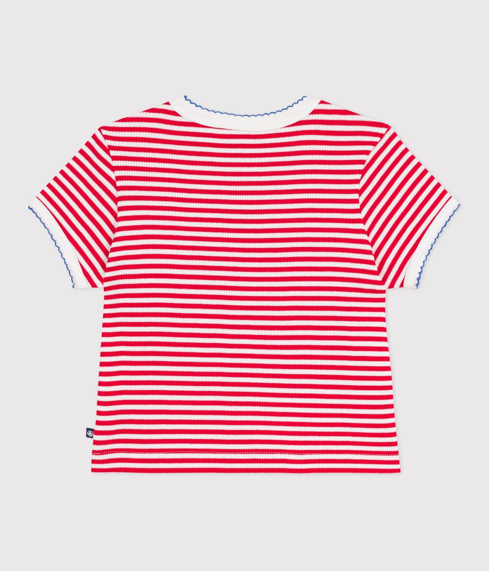 Tee-shirt enfant manches courtes en coton à rayures – D1