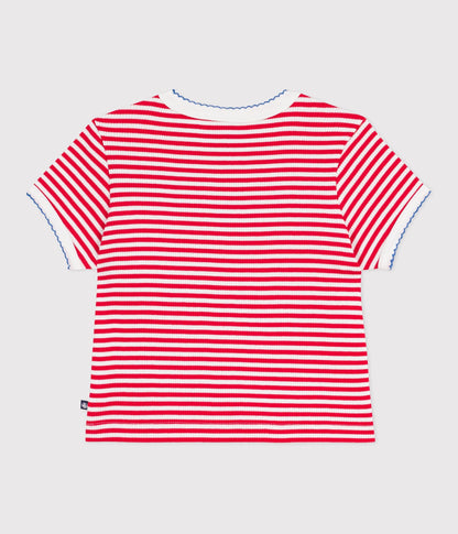 Tee-shirt enfant manches courtes en coton à rayures – D1