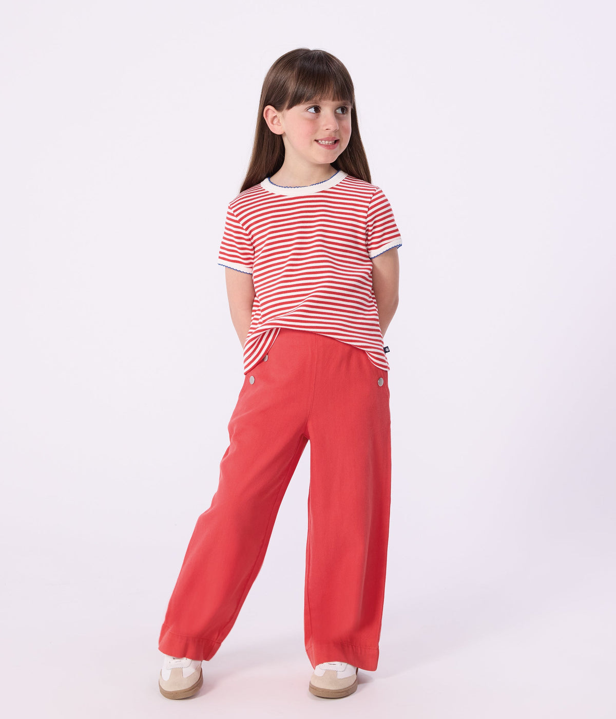 Tee-shirt enfant manches courtes en coton à rayures – J3