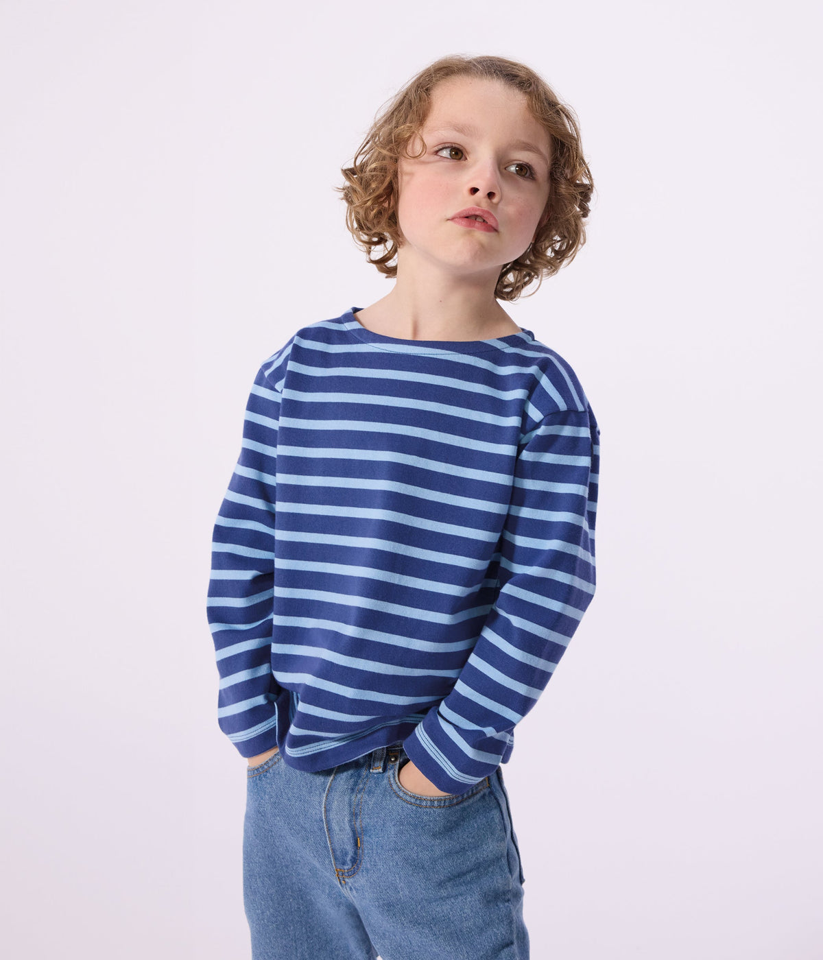 Marinière enfant en coton à rayures – J1