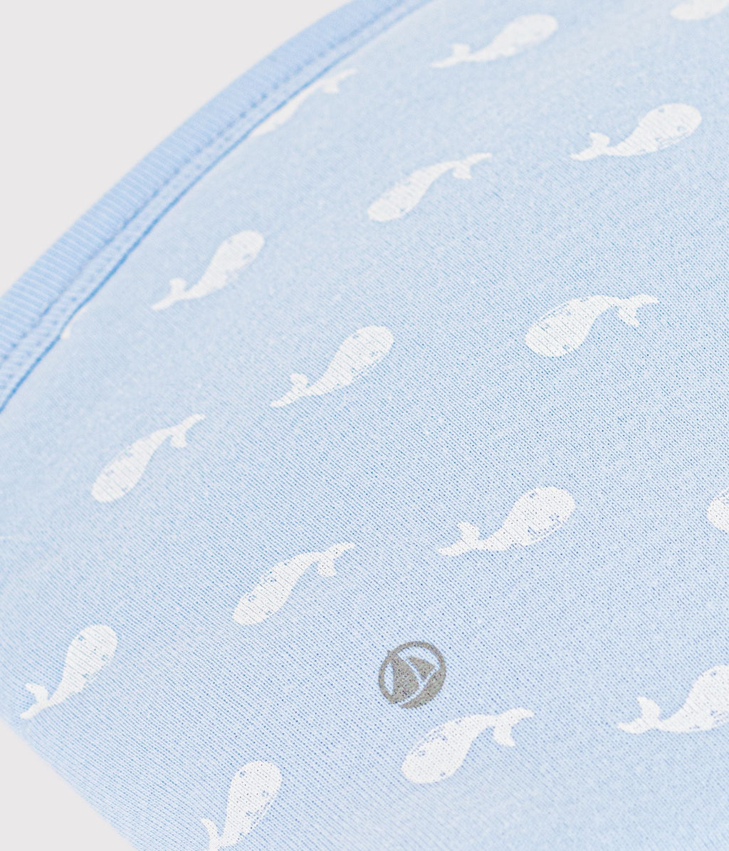 Pochette bébé en coton imprimé baleines – Z1