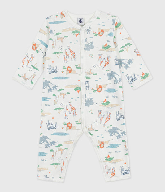 Pyjama bébé en coton sans pieds imprimé savane – F1