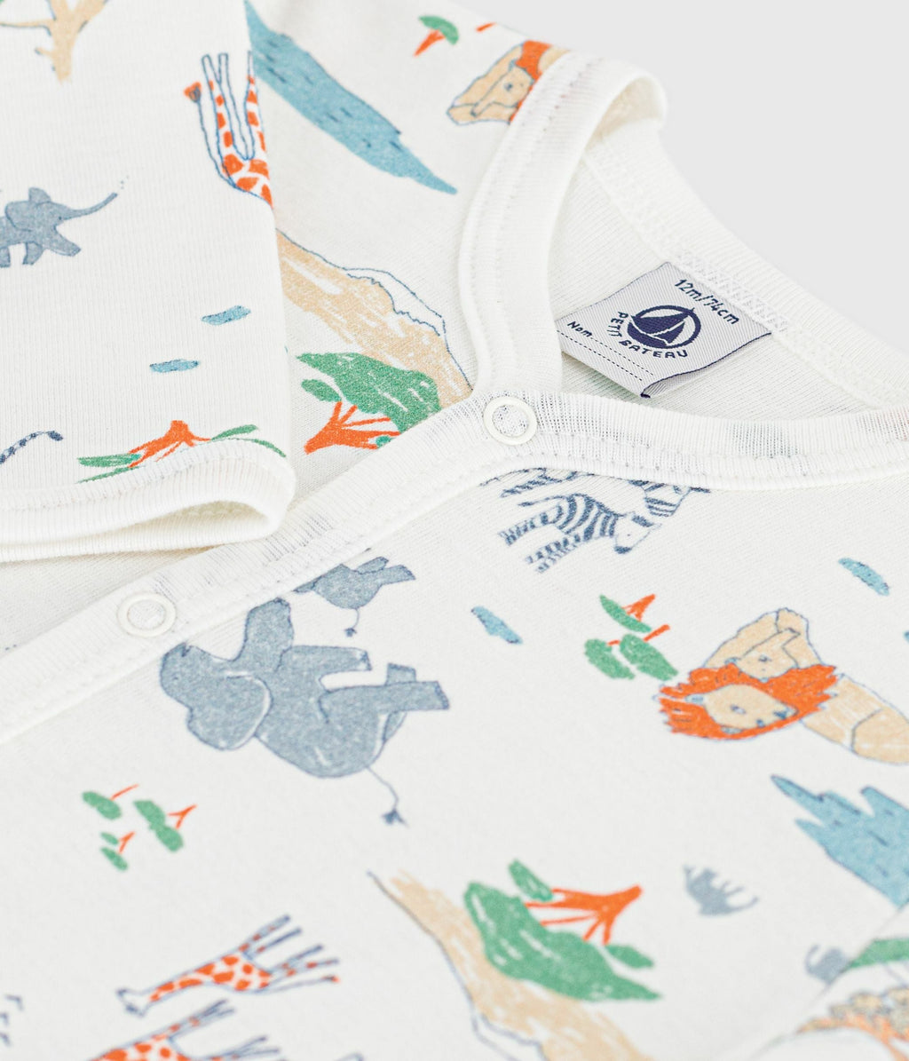 Pyjama bébé en coton sans pieds imprimé savane – Z1