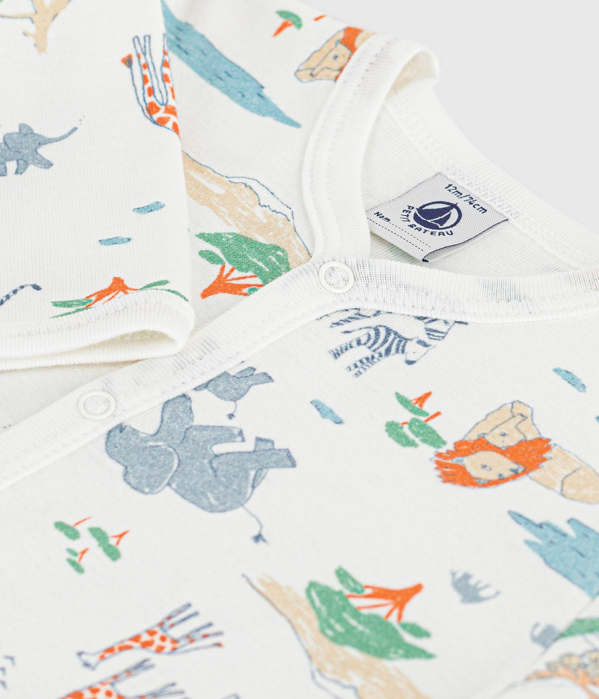 Pyjama bébé en coton sans pieds imprimé savane – Z1