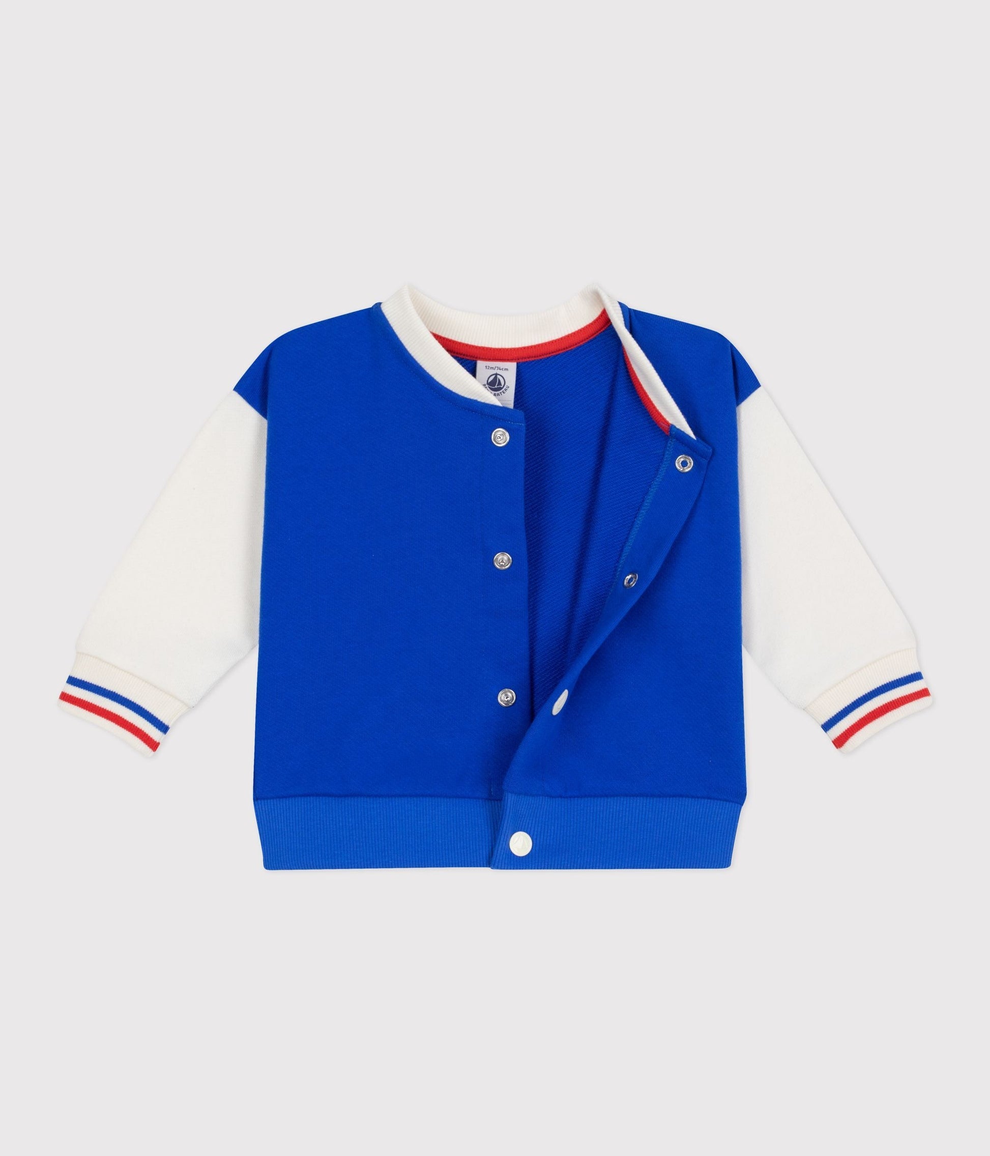 Veste teddy bébé en coton colorblock – F2