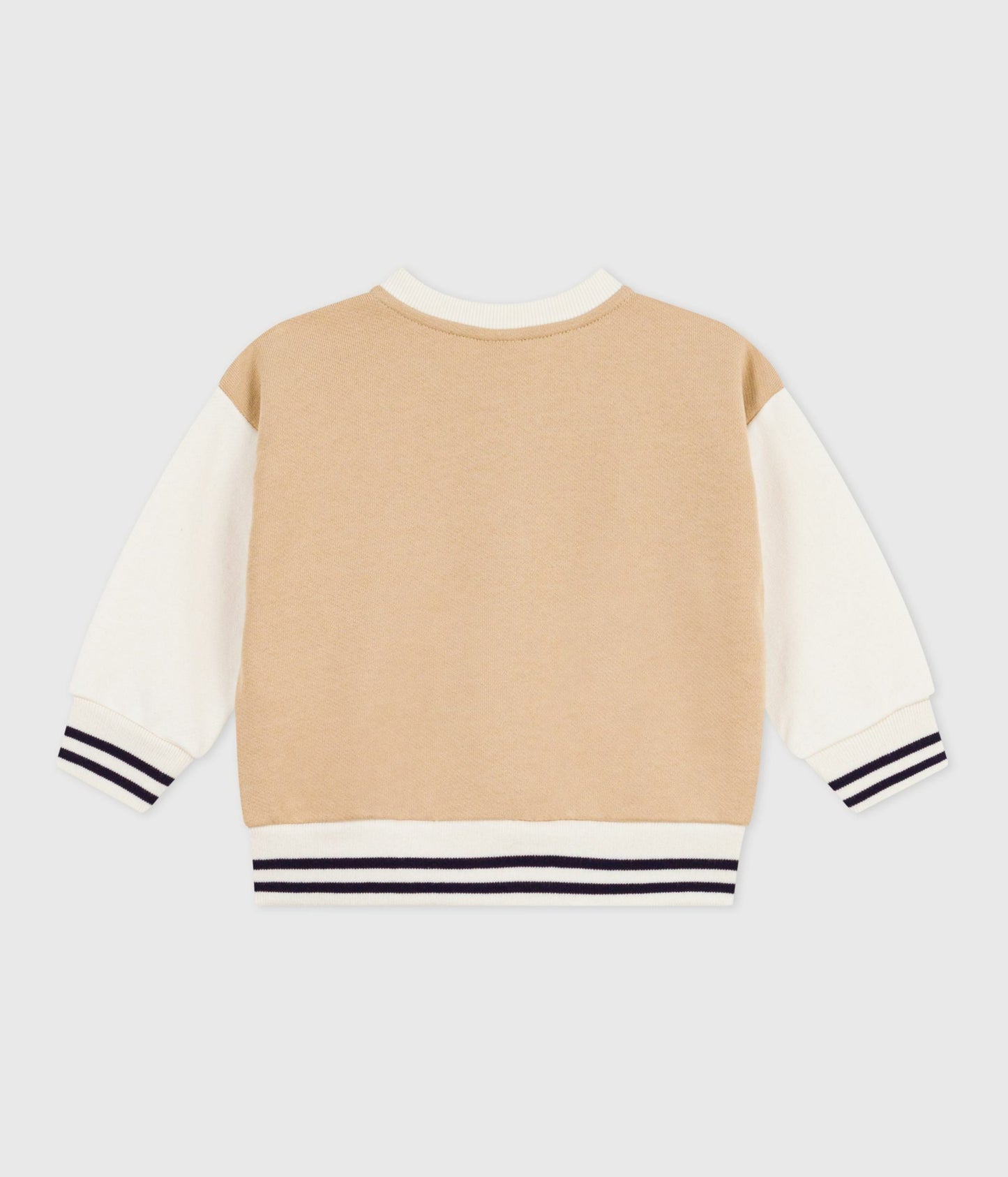 Veste teddy bébé en coton colorblock et badge – D1