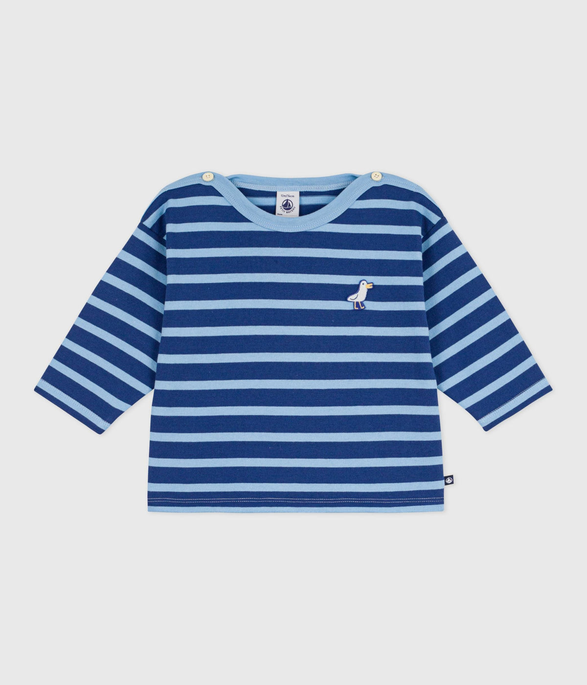 Marinière bébé en coton, badge mouette – F1