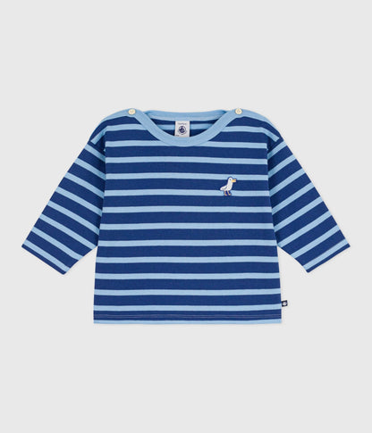 Marinière bébé en coton, badge mouette – F1