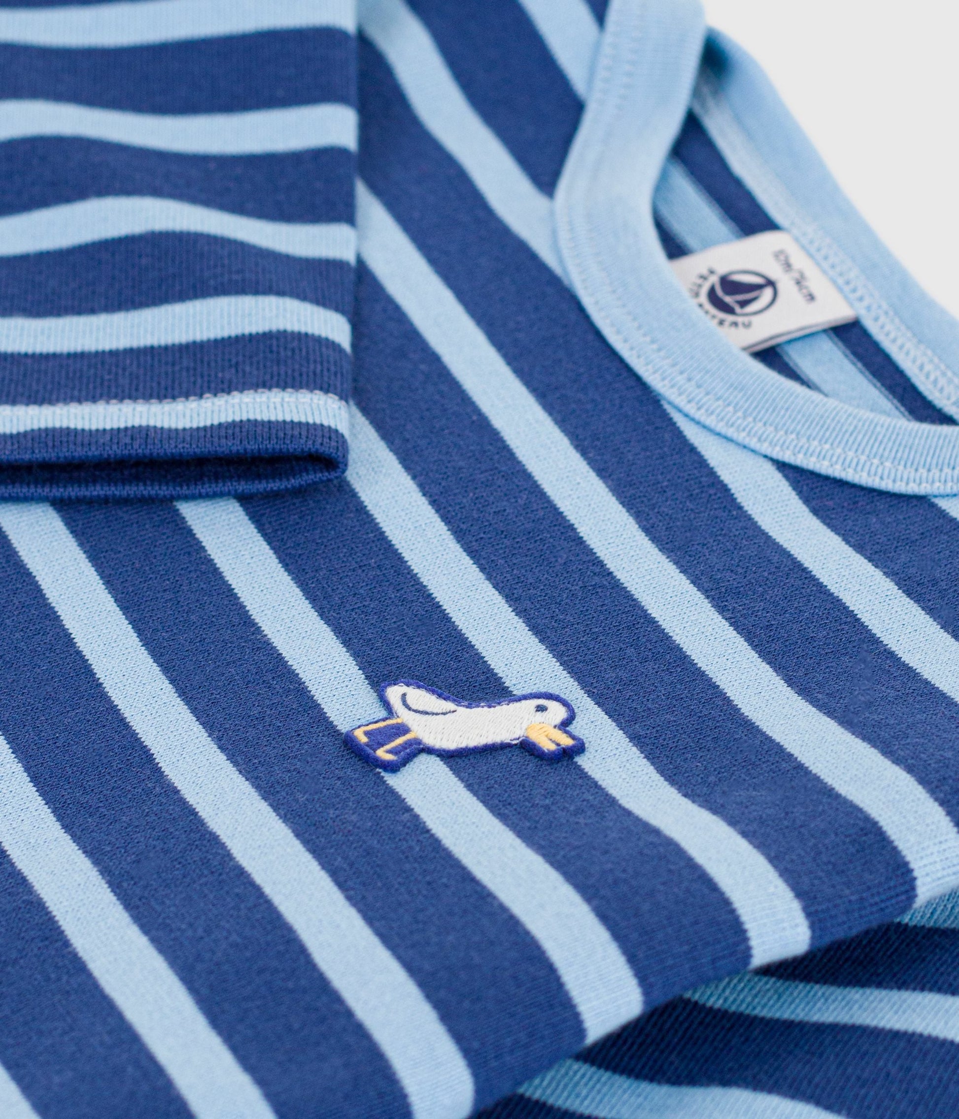 Marinière bébé en coton, badge mouette – Z1