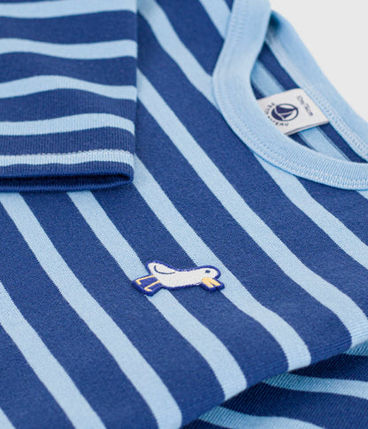 Marinière bébé en coton, badge mouette – Z1