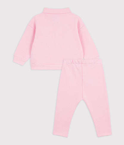 Ensemble sweatshirt et pantalon bébé en coton uni – D1