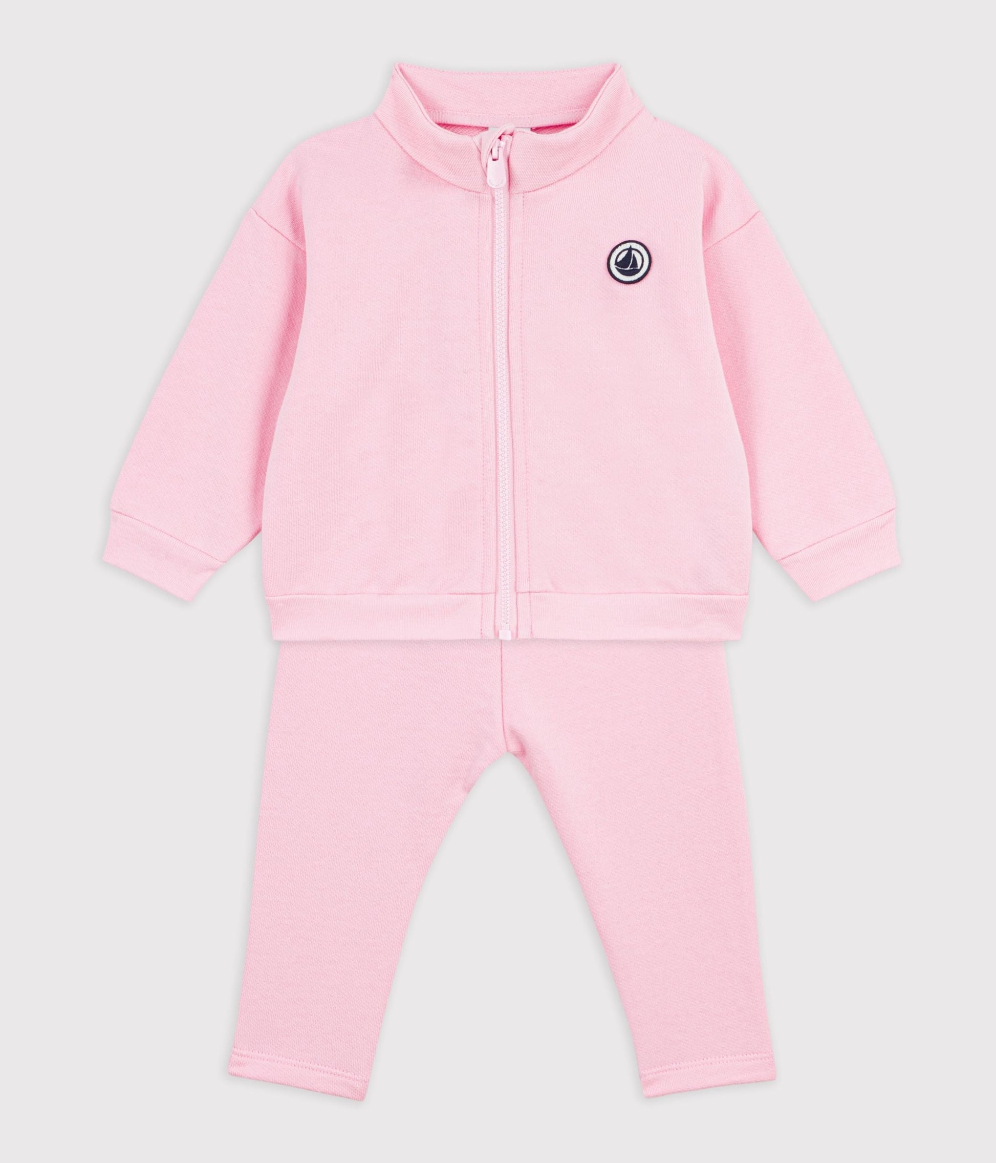Ensemble sweatshirt et pantalon bébé en coton uni – F2