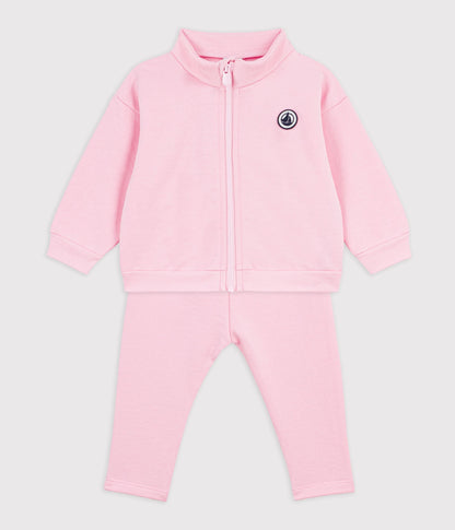 Ensemble sweatshirt et pantalon bébé en coton uni – F2
