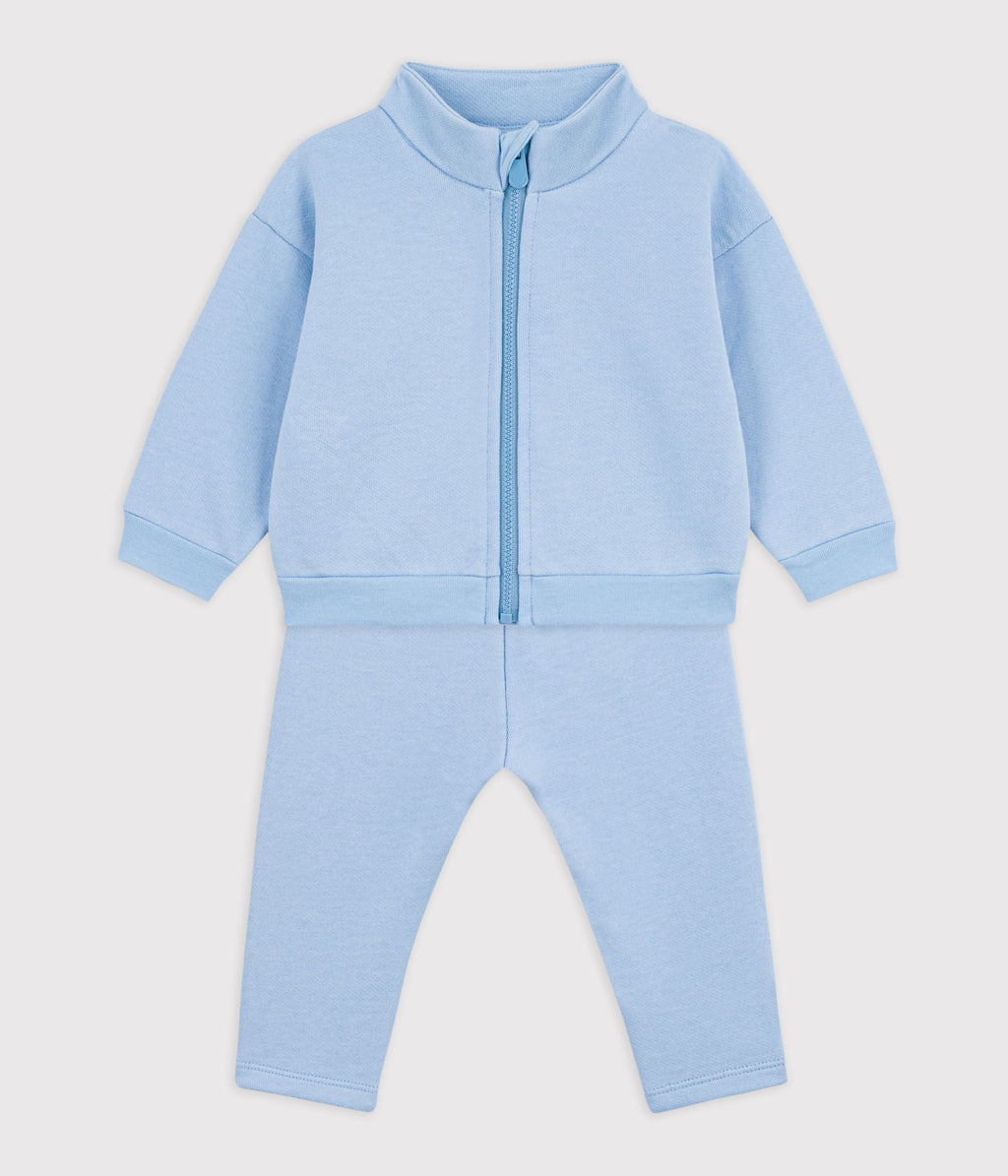 Ensemble sweatshirt et pantalon bébé en coton uni – F2