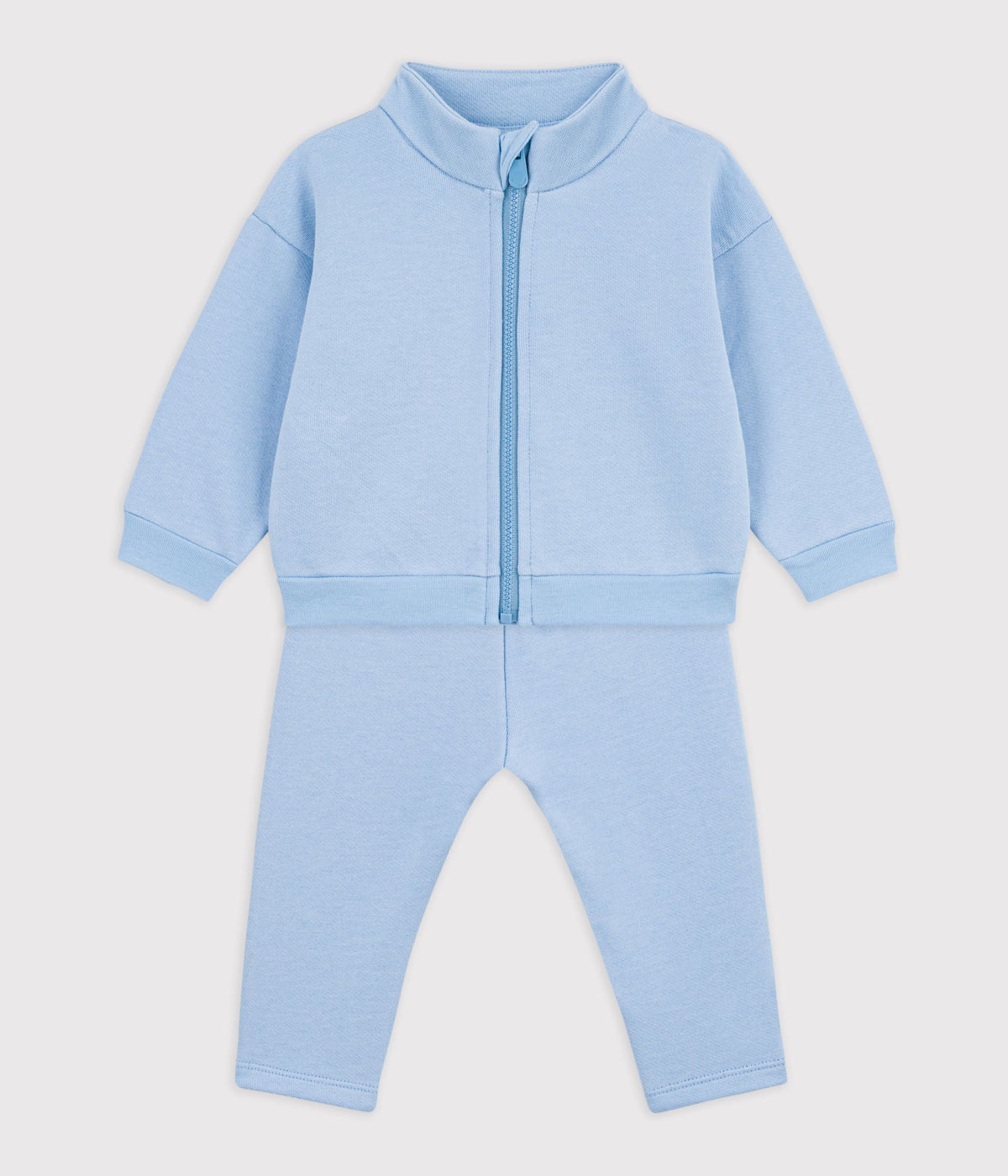 Ensemble sweatshirt et pantalon bébé en coton uni – F2