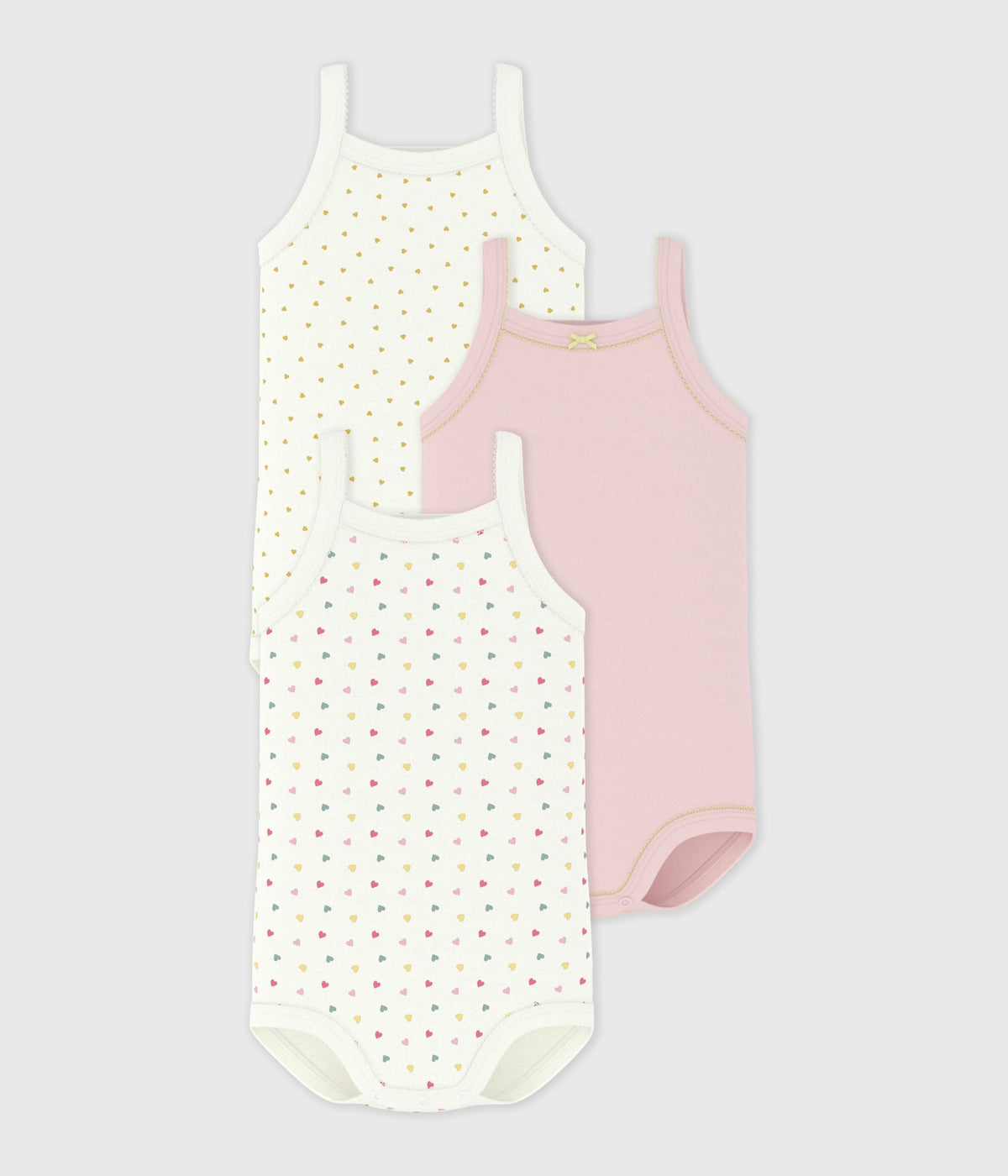 Lot de bodies bretelles en coton bébé – F1