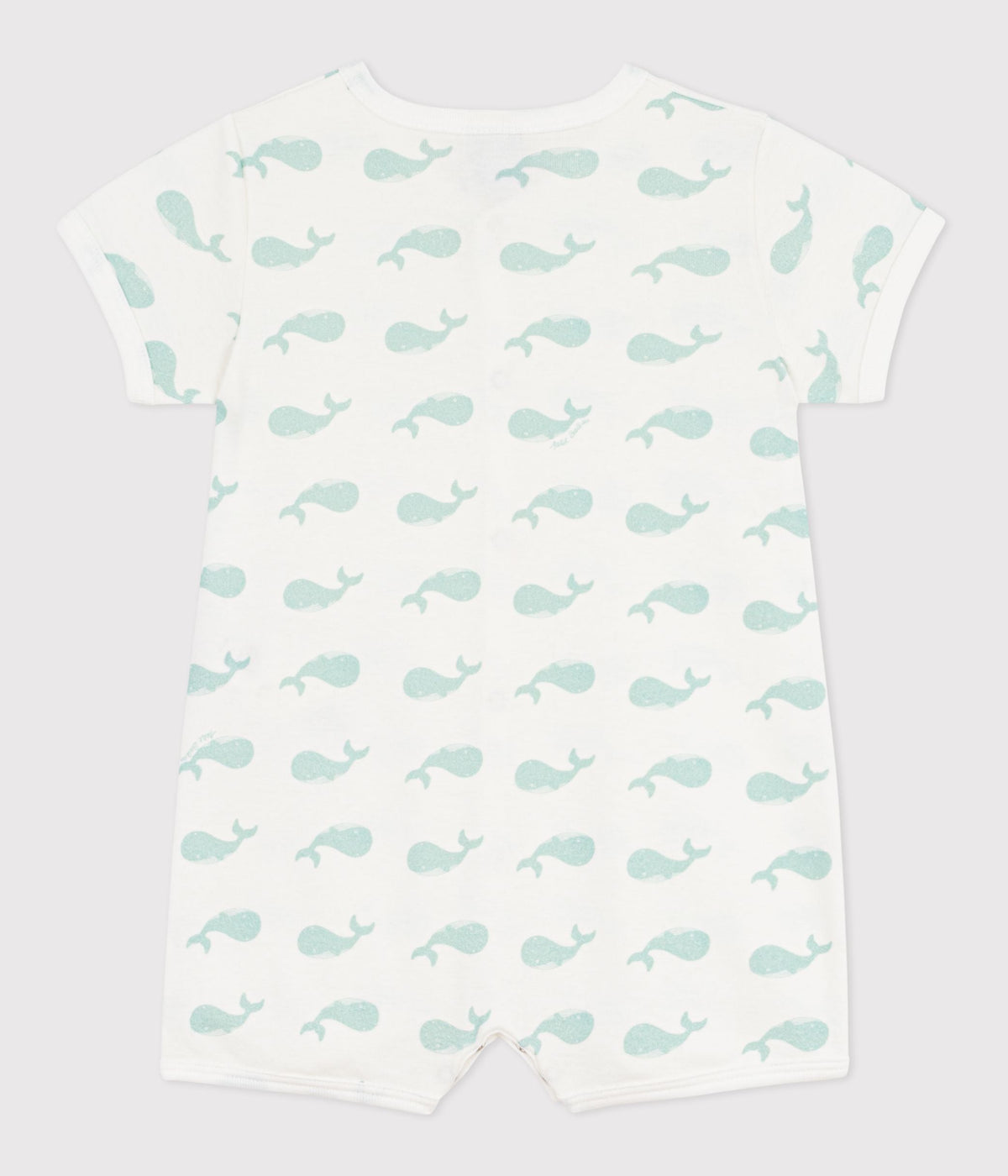 Combinaison courte bébé en coton imprimé baleine – D1