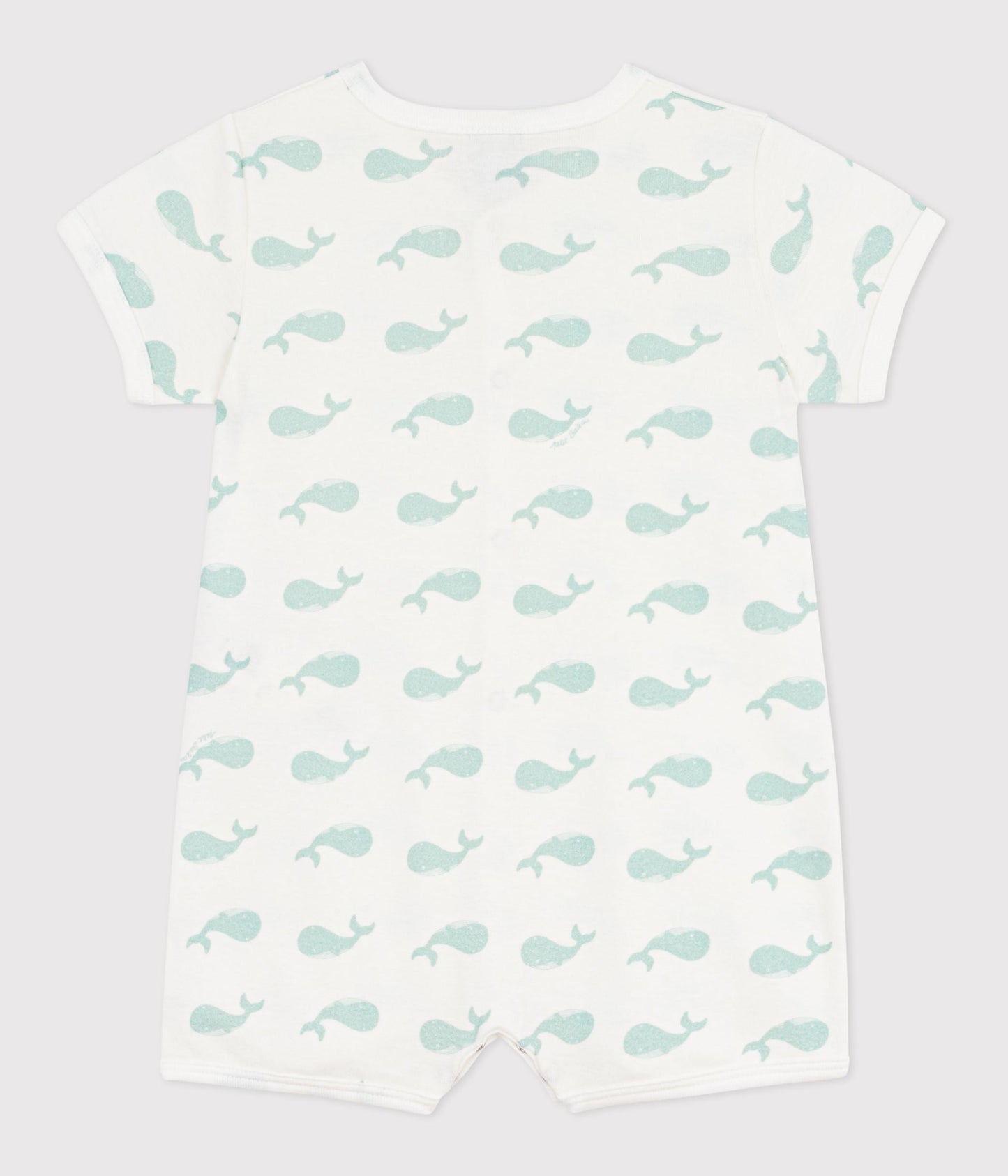 Combinaison courte bébé en coton imprimé baleine – D1
