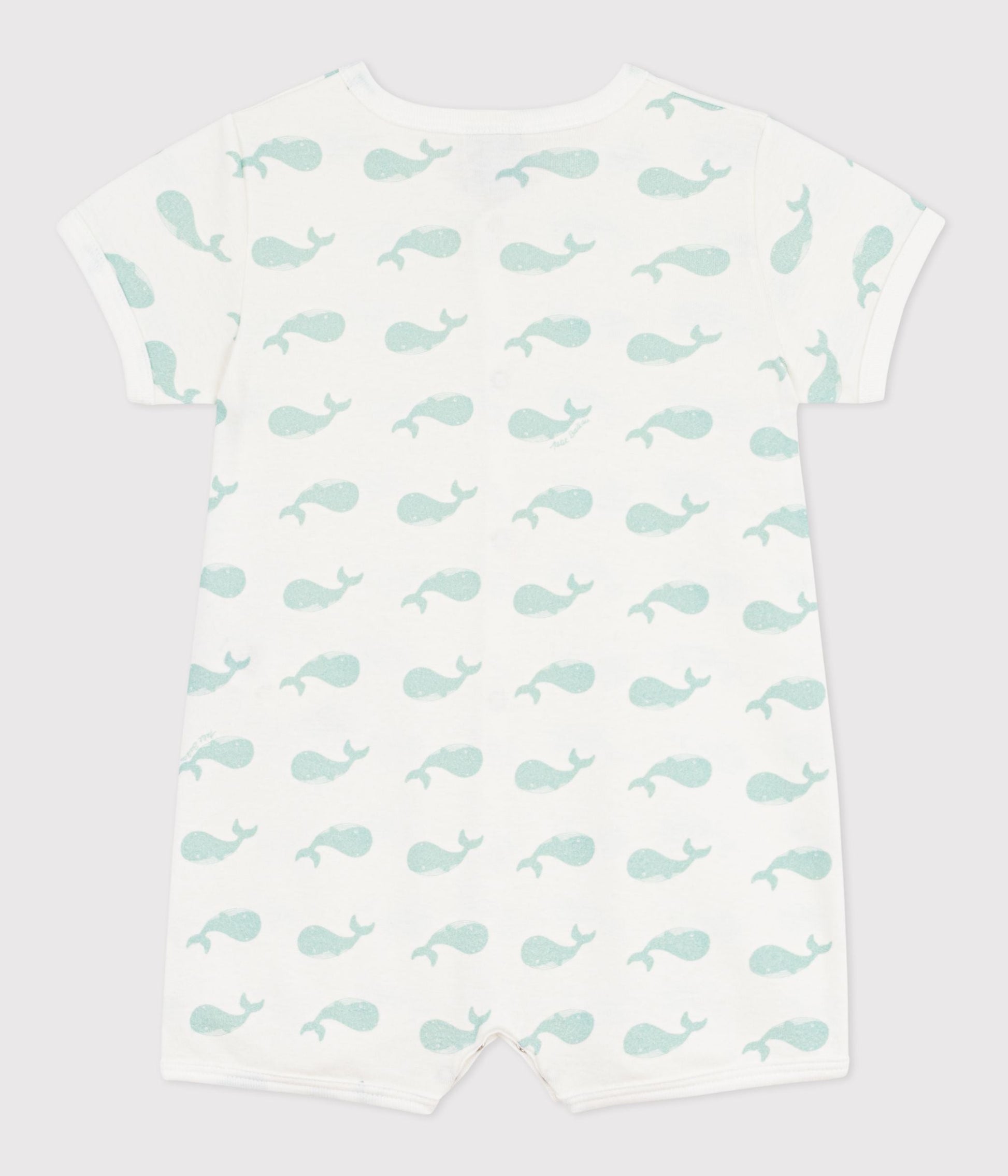 Combinaison courte bébé en coton imprimé baleine – D1