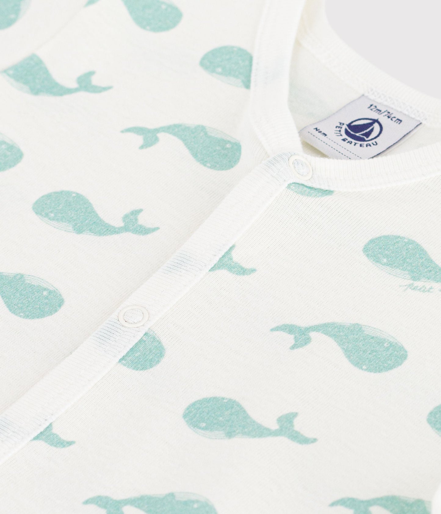 Combinaison courte bébé en coton imprimé baleine – Z1