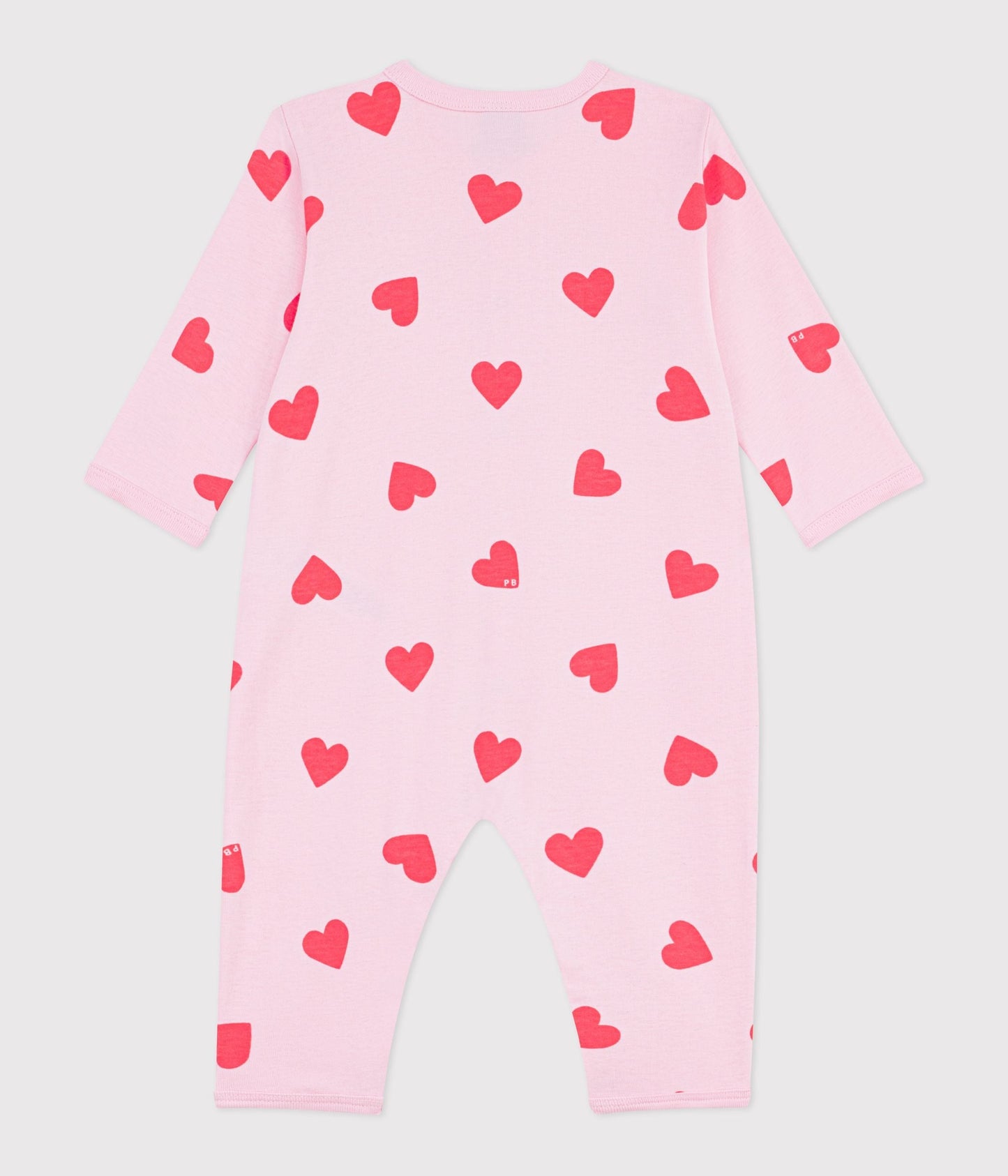 Pyjama bébé en coton sans pieds imprimé cœurs – D1
