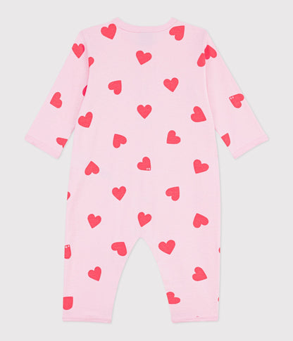 Pyjama bébé en coton sans pieds imprimé cœurs – D1